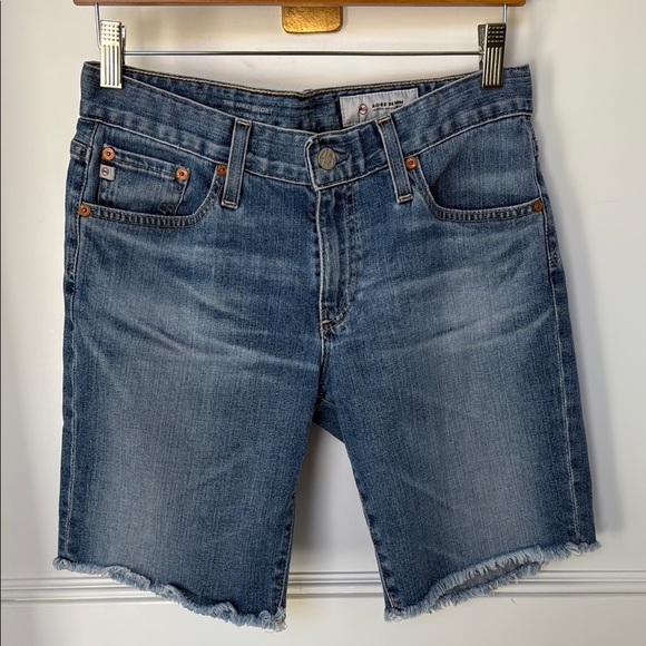 AG Adriano Goldschmied NIKKI Bermuda Shorts Womens Size 26 9” Inseam Raw Cut Hem - Picture 3 of 12